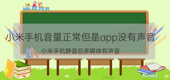 小米手机音量正常但是app没有声音 小米手机静音后多媒体有声音？